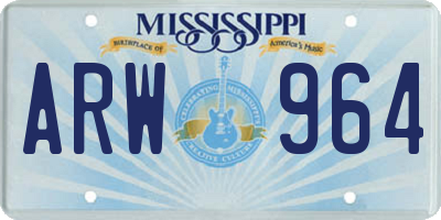 MS license plate ARW964