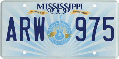 MS license plate ARW975
