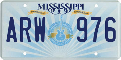 MS license plate ARW976