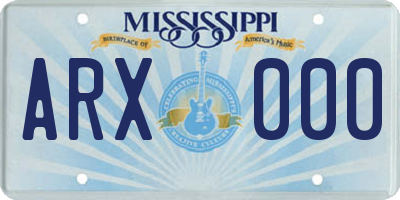 MS license plate ARX000