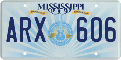 MS license plate ARX606