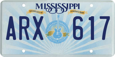 MS license plate ARX617