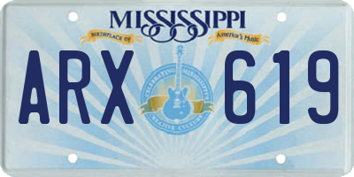 MS license plate ARX619