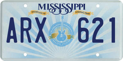 MS license plate ARX621