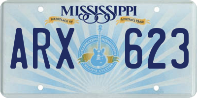 MS license plate ARX623