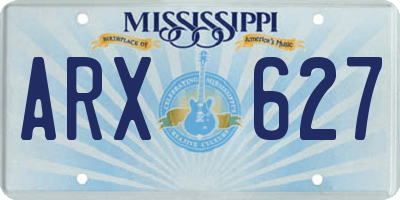 MS license plate ARX627