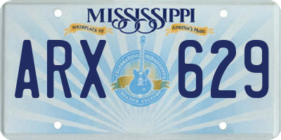 MS license plate ARX629