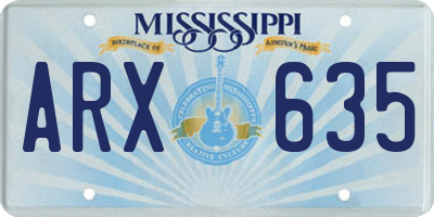 MS license plate ARX635