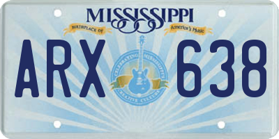 MS license plate ARX638