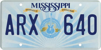 MS license plate ARX640
