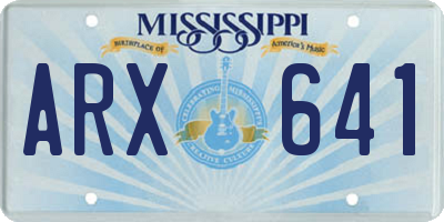MS license plate ARX641