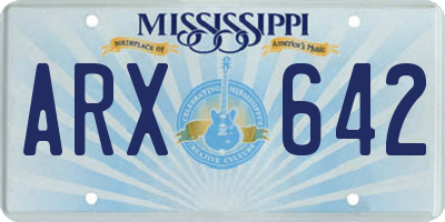 MS license plate ARX642