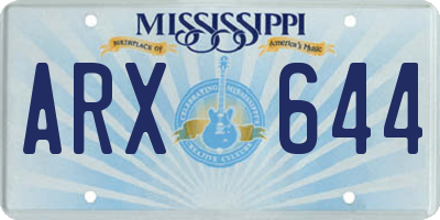 MS license plate ARX644