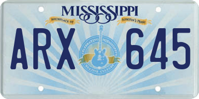 MS license plate ARX645