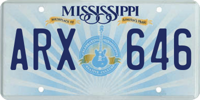 MS license plate ARX646