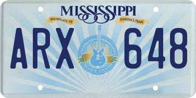 MS license plate ARX648