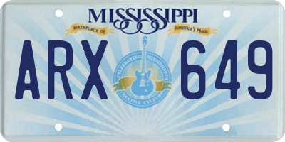 MS license plate ARX649
