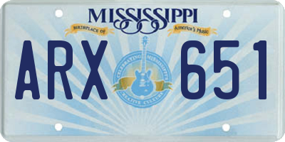 MS license plate ARX651