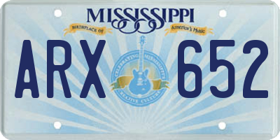 MS license plate ARX652