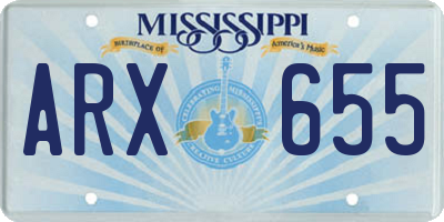 MS license plate ARX655