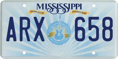MS license plate ARX658