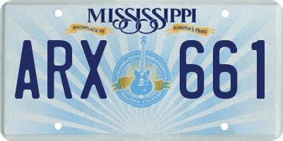 MS license plate ARX661