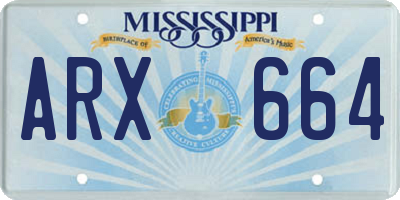 MS license plate ARX664
