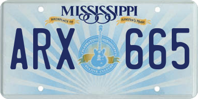 MS license plate ARX665