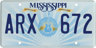 MS license plate ARX672