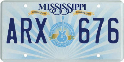 MS license plate ARX676