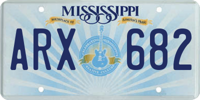 MS license plate ARX682