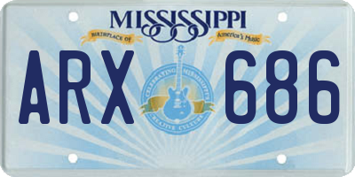 MS license plate ARX686