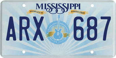 MS license plate ARX687