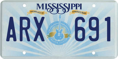 MS license plate ARX691