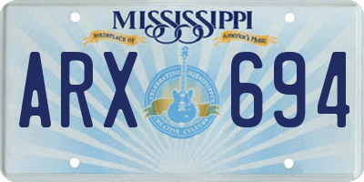 MS license plate ARX694
