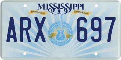MS license plate ARX697