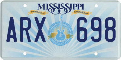 MS license plate ARX698