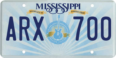 MS license plate ARX700