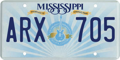 MS license plate ARX705