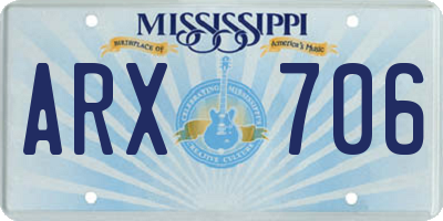 MS license plate ARX706