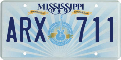 MS license plate ARX711