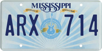 MS license plate ARX714