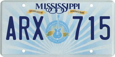 MS license plate ARX715