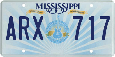 MS license plate ARX717