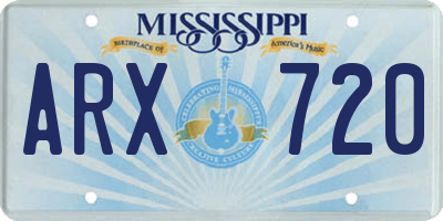 MS license plate ARX720