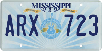 MS license plate ARX723