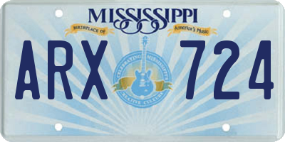 MS license plate ARX724