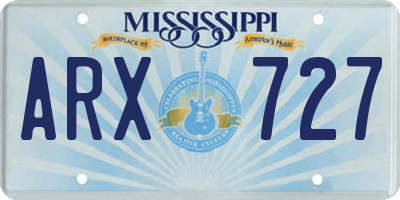 MS license plate ARX727
