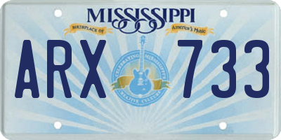 MS license plate ARX733