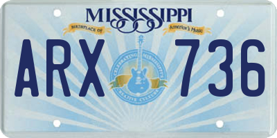 MS license plate ARX736